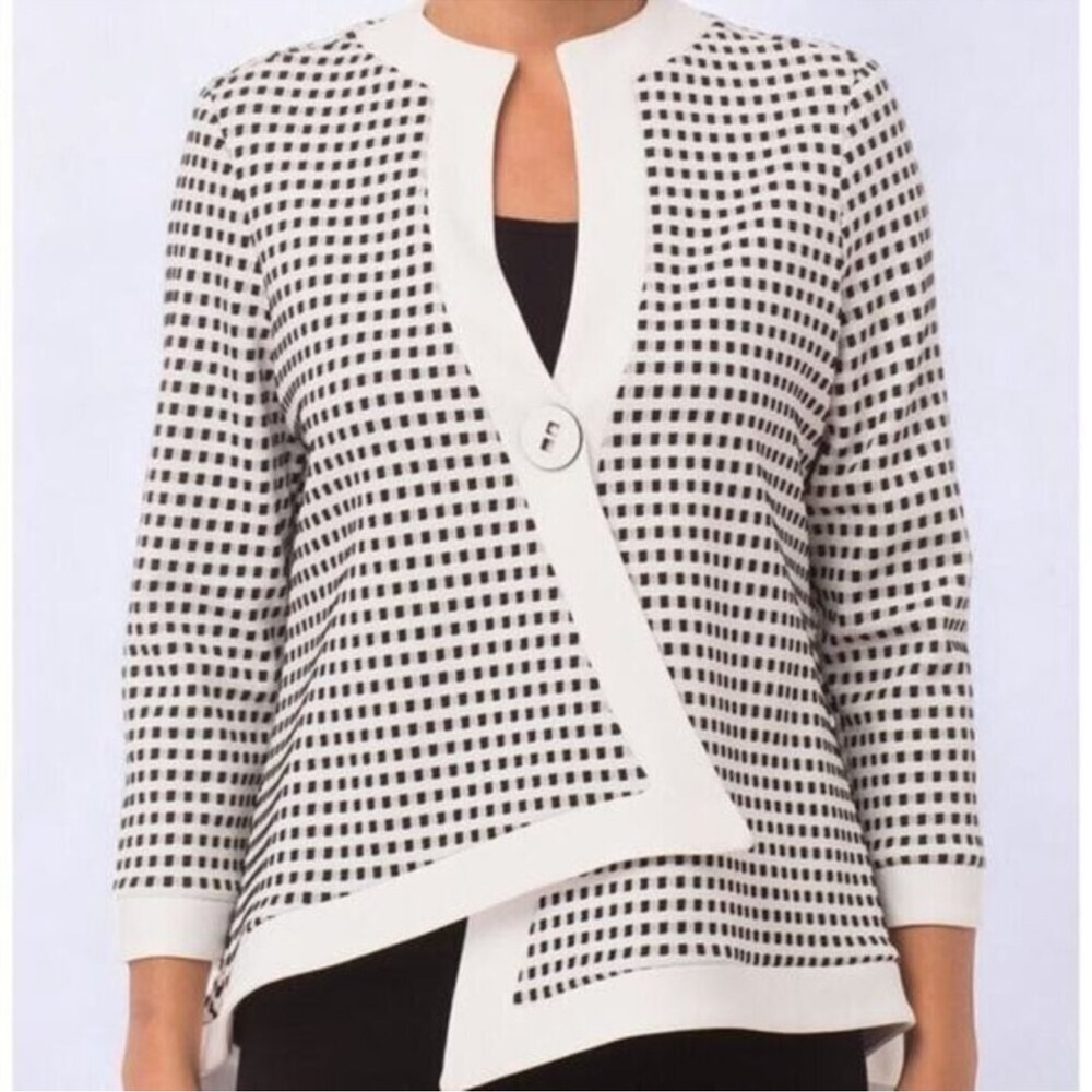 Joseph Ribkoff Black and White Checkered Cardigan